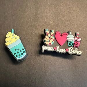 Tea Croc Style Shoe Charm Set of 2